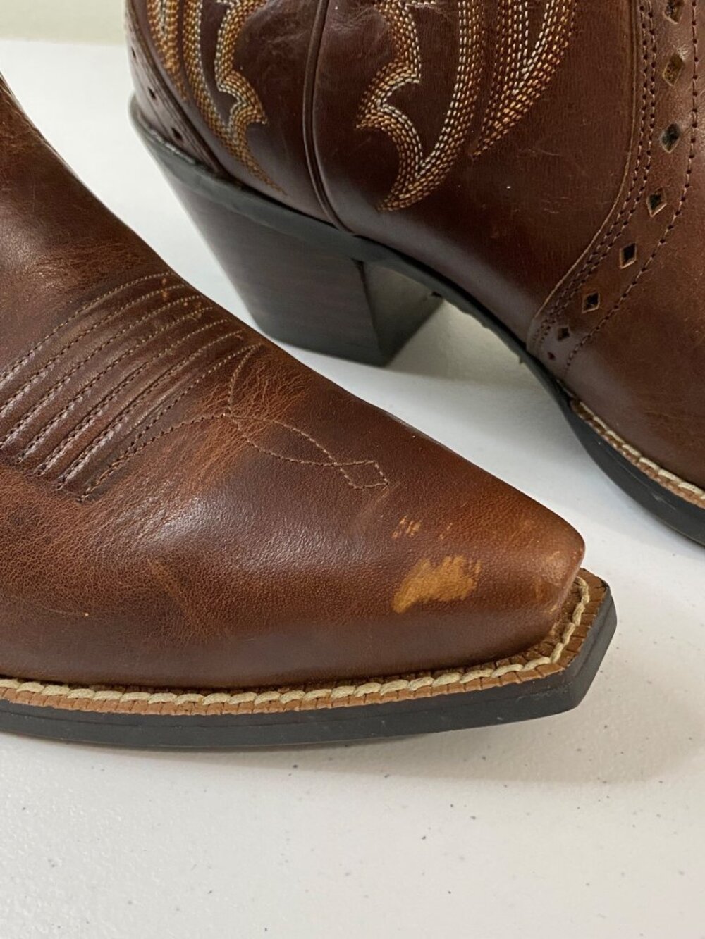 Ariat Cowgirl Boots Women 7C Brown Leather Embroidered Style 10005908 - Picture 7 of 16